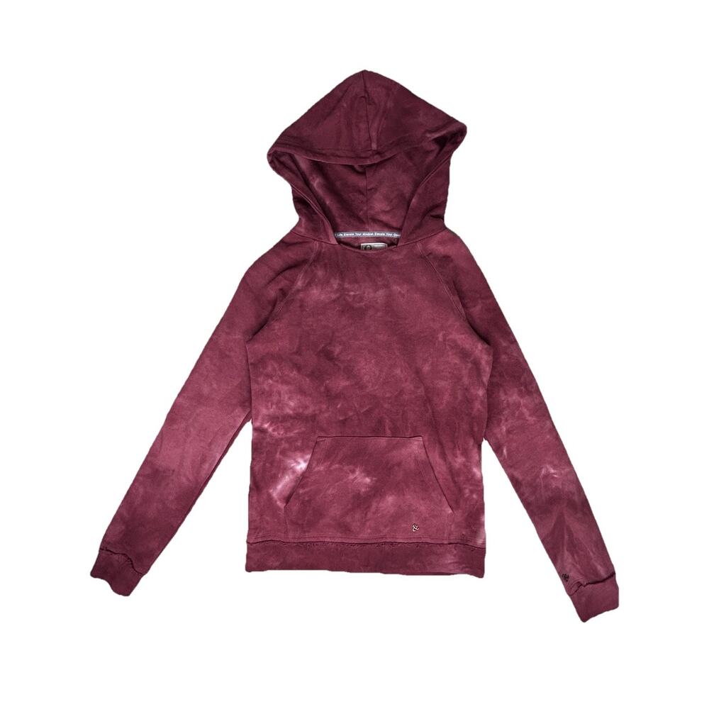 Ampersand Avenue hoodie kangaroo pocket rose brick raw edge color Sz S